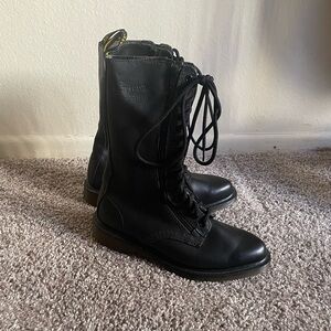 Dr. Martens Black Lace-Up Leather Combat Boots - Women